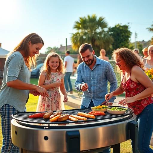 A family enjoying a braai outdoors