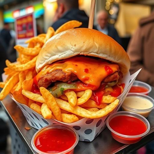 A mouthwatering Gatsby overflowing with fillings like chips, polony, and sauces.