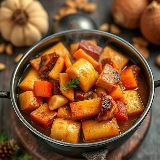 A steaming pot of hearty Potjiekos