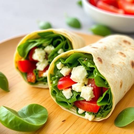 Picture of a quick spinach and feta wrap